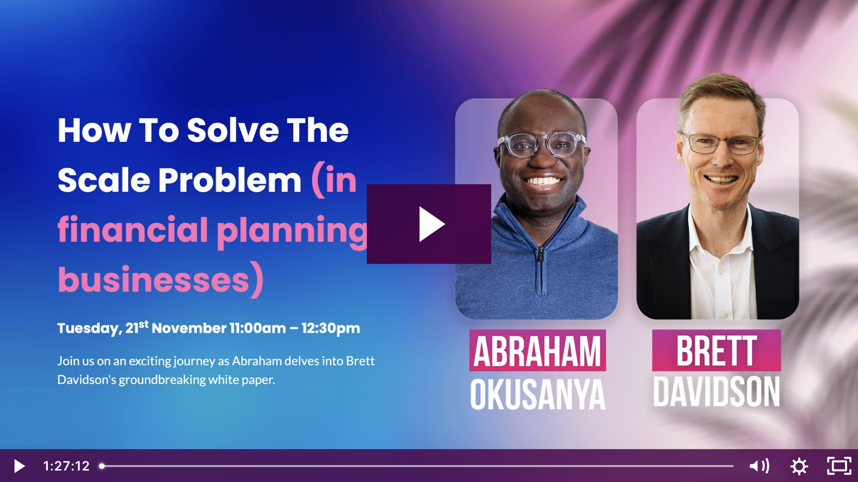 How To Solve The Scale Problem (in financial planning businesses) - RECAP